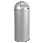 Poubelle de cuisine � trappe 45l fabriqu� en france gris m�tal