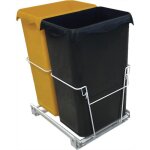 Poubelle de tri 2x23l encastrable sous vier noir / jaune