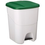 Poubelle de tri  pdale 40l blanc / vert