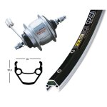 Roue arri�re vtc 28p moyeu shimano nexus 8v / jante exal zx 19 noir - mixte - exal