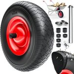 Roue de brouette anti - crevaison en mousse pu gardebruk - noir - axe inclus - capacit de charge 200 ...