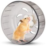 Roue de course - hamster - plastique silencieux - 13 cm - antidrapante - grise