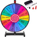 Roue de fortune d. 46cm 14 slots costway - prize wheel - stylo effaable gomme - embouts plastiques - ...