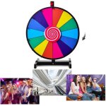 Roue de fortune d. 60cm 14 slots costway - prize wheel - stylo effaable gomme - embouts plastiques - ...