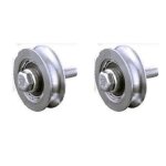 Roue  gorge ronde - acier - 50 mm - lot de 2 - roues pour portail coulissant - 1 roulement  billes