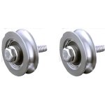 Roue  gorge ronde - acier - 60 mm - lot de 2 - 1 roulement  billes - a platine