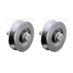 Roues pour portail coulissant - acier - 60 mm - lot de 2 - 1 roulement  billes - gris