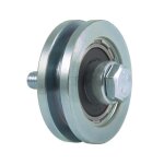Roue de rainure carr�e - 50 mm - acier galvanis� - 1 roulement � billes