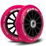 Roues de trottinette 100 mm - soke - 2 pi�ces - rubis - diam�tre de laxe 8 mm - roulements abec 9 - duret� ...