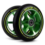 Roues de trottinette - soke - 110 mm - 2 pi�ces - citron vert - abec 9 - duret� 88a - aluminium + pu