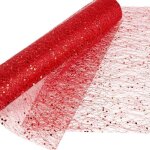 Rouge 30cm x 10m organza tulle rouleau bobine avec paillettes chemin de table non tiss ruban bricolage ...