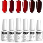 [rouge bordeaux collection ] vernis gel semi permanent ensembles vernis � ongles gel lot de 6 rouge bordeaux ...