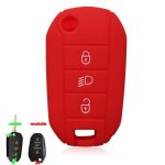 Rouge housse de porte - cls pliable en silicone tui pour peugeot 208 2008 301 308 3008 rcz 508 408 ...
