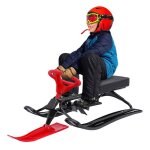 Rouge luge � neige pour enfant avec volant et frein - capacit� de charge de 100 kg pour 3 � 15 ans - ...