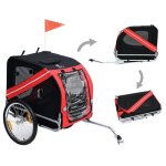 Rouge remorque de v�lo pliable pour animaux et enfant remorque de chien chat cabinet avec r�flecteurs ...