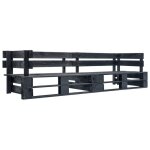 (rouge)salon dext�rieur - canap�s de jardin - sofa de jardin - palette 2 pcs avec coussins rouge bois ...