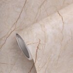 Rouleau adhsif sol marbre rose anti - drapant tanche au mtre - 60x3m