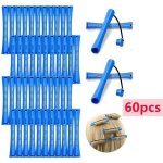 Rouleaux  cheveux - bigoudis - 60pcs - plastique - bleu - sans chaleur