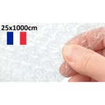 Rouleau film bulle 25x1000cm papier � bulles dair de diam�tre 10mm 35 microns