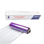 Rouleau de film etirable alimentaire transparent 45cm x 300m avec bote distributrice - d - work