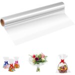 Rouleau de papier cellophane transparent (70cm x 50 m) - papier demballage pour panier fleurs cadeau Rouleau de papier cellophane transparent (70cm x 50 m) - papier demballage pour panier fleurs cadeau