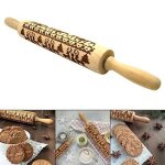 Rouleau  ptisserie en bois motif arbre nol rouleau  biscuits grav relief outil de cuisine dcoration ...