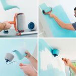 Rouleaux peinture magique avec rservoir et manche extensible paint roller anti - claboussures et anti ...