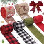 Ruban de nol - amoune - 6 rouleaux - toile de jute - diffrents motifs - dcoration et emballage