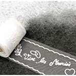 Rouleau de tulle - vive les mariés - blanc - 8 cm de large - 10 m de longueur - décoration mariage Rouleau de tulle - vive les mariés - blanc - 8 cm de large - 10 m de longueur - décoration mariage