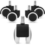 Roulette pour chaise de bureau - autrement - lot de 5 - 10 / 50 mm - caoutchouc - silencieux Roulette pour chaise de bureau - autrement - lot de 5 - 10 / 50 mm - caoutchouc - silencieux