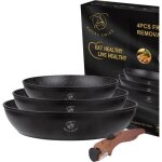 Royal swiss set de poeles amovibles 3 pieces noir antiadhesif sans pfoa compatible toutes sources de ...