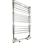 Royalbell® Étendoir à linge pliable avec 3 étagères de rangement pied pliable - portant des vêtement ... Royalbell® Étendoir à linge pliable avec 3 étagères de rangement pied pliable - portant des vêtement ...