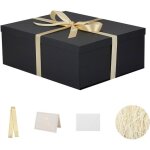 Rteonline grand bo�te cadeau noir 42x32x15. 5 cm boite cadeau vide boite cadeau anniversaire marriage ...