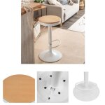 Rtesgeo - 2 x tabouret de bar r�glable blanc scandinave - pieds en acier inox galvanis� - si�ge eco �pais ...