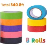 Ruban adhsif dcoratif couleur8 rouleaux masking tape washi papier scotch masquage arc en ciel ruban ...