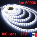 Ruban bandeau led strip 5m 300 leds - blanc - ruban led - int�rieur - electrique