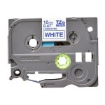 Ruban tiqueteuse lamin brother p - touch tze - 233 - 12mm - bleu sur blanc