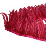 Ruban plumes coq dor�es / argent�es 1 m franges naturelles 25 - 30 cm d�co robes c�r�monie vin rouge ...