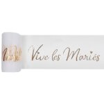 Ruban tulle polyester vive les mari�s 8cmx10m or