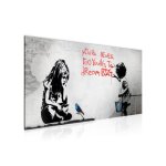 Runa art tableau decoration murale banksy 100l x 40l cm moderne toile non tiss�e bleu salon chambre � ...