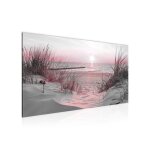 Runa art tableau decoration murale plage et mer 100l x 40l cm moderne toile non tiss�e rose salon bureau ...