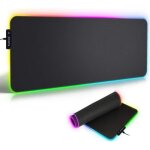 Ruocherg rgb tapis de souris gaming led lumineuse tapis de souris surface antiderapant pour les joueurs ...