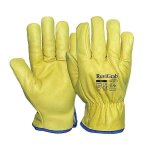 Ruvigrab gant en cuir de vachette doubl� anti - froid jaune 9 - 321f