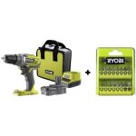 Ryobi perceuse - visseuse sans fil 18v 50nm mandrin 13mm + 1 batterie + chargeur rapide + sac de transport ...