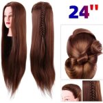 Sa99011 pro tte  coiffer long naturel cheveux brun coiffure mannequin tte dapprentissage tte  coiffer ...