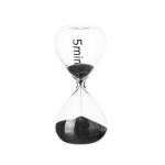 Sablier de cuisine sable noir 5 minutes