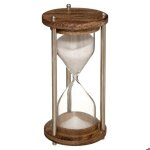 Sablier cylindre sarah h. 16cm manguier et verre - atmosphera createur dinterieur