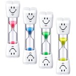Sablier pour enfants - smiley - lot de 4 - chronomtrage 3 minutes - 4 couleurs - visualisation du temps ...