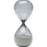 Sablier - kare design - timer - noir et blanc - 20 cm - verre teint sable color