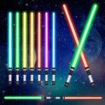 Sabre laser osdue 7 couleurs avec sons 2 pcs ? jouet cosplay star wars pour halloween et f�tes